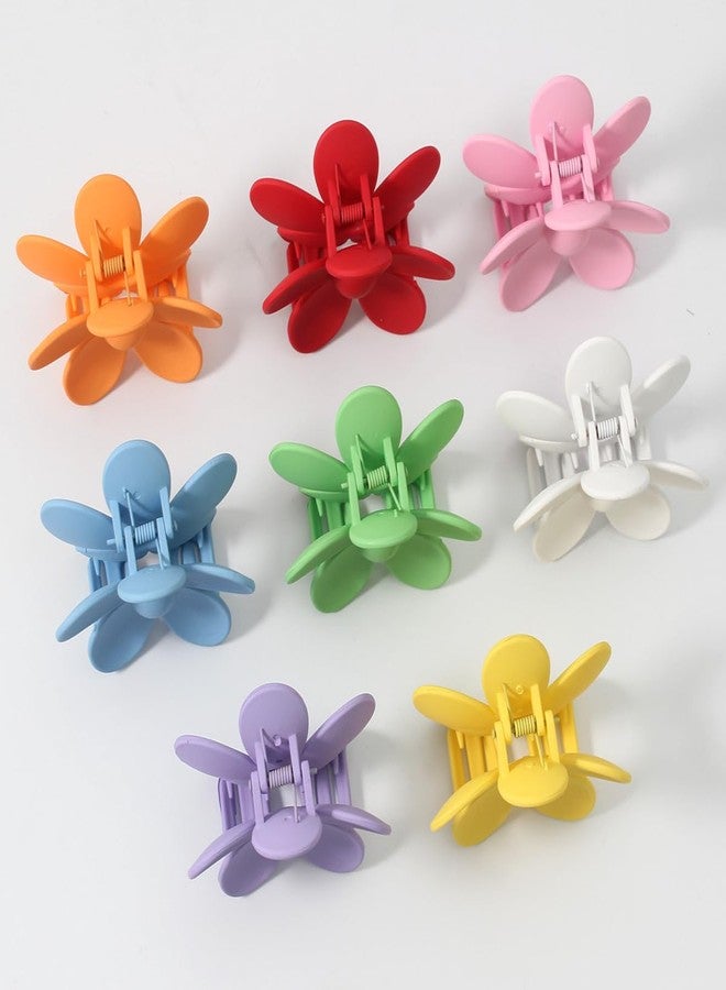 Merdia Hair Flower Claw Clips Matte Jaw Flower Claw Clips for Women | Hair Clips for Thin Hair with Non Slip Strong Hold Small Hair Clips | Hair Barrettes for Women | Hair Accessories (8 Pcs (Pack of 1)) - Image 4